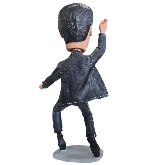 NWT Elvis Jailhouse Rock Bobble Head Head Knockers Black White Stripe - Picture 2 of 8